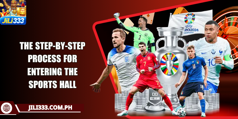 The step-by-step process for entering the sports hall